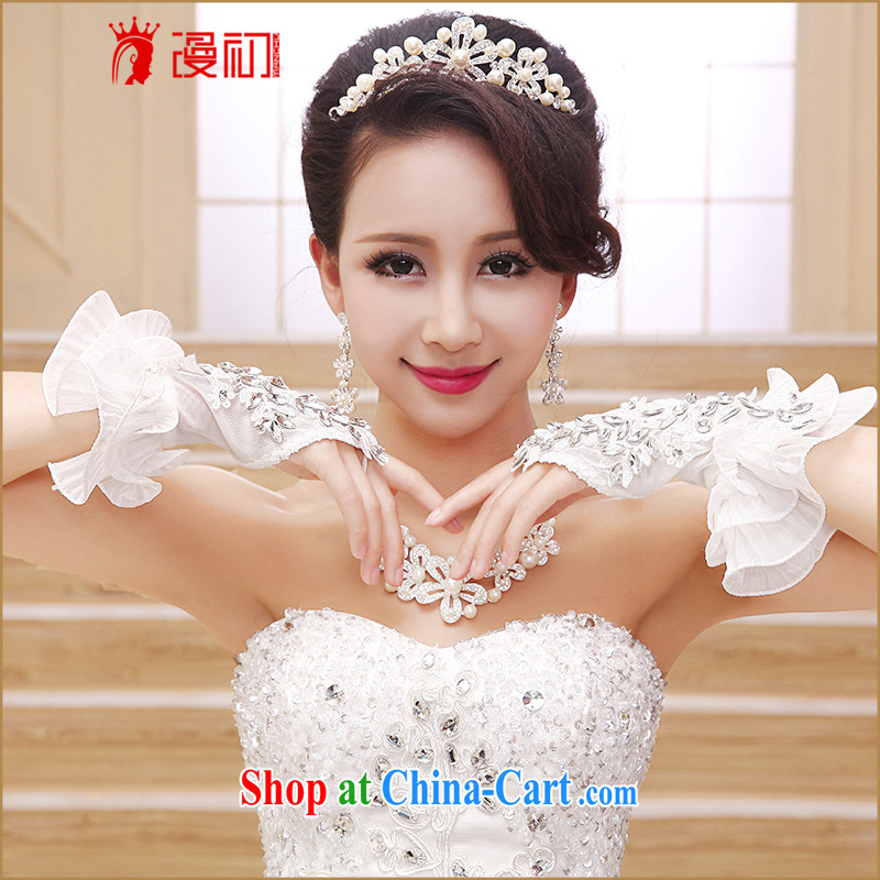 Early definition bridal wedding lace Korean cute short gloves marriage without the gloves red-and-white summer 2015 new white, diffuse, and shopping on the Internet