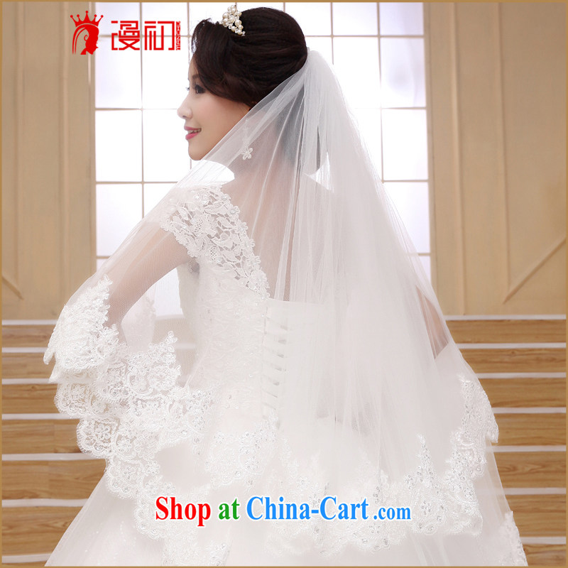 Early definition 2015 new Korean-style solid color, and more than double face bridal wedding wedding soft head yarn white, diffuse, and shopping on the Internet