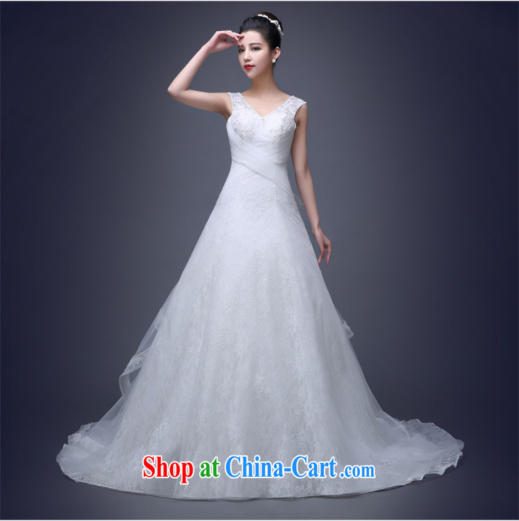 Wei Qi 2015 summer Korean marriages wedding dresses ivory white shoulders V for cultivating tied with long-tail large code graphics thin wedding girls ivory white tail L pictures, price, brand platters! Elections are good character, the national distribution, so why buy now enjoy more preferential! Health