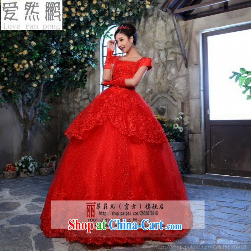 Love so Peng-red wedding dresses new 2014 lace wedding dresses Korean Princess with wedding tie-shoulder bag red customers to size will not be returned.