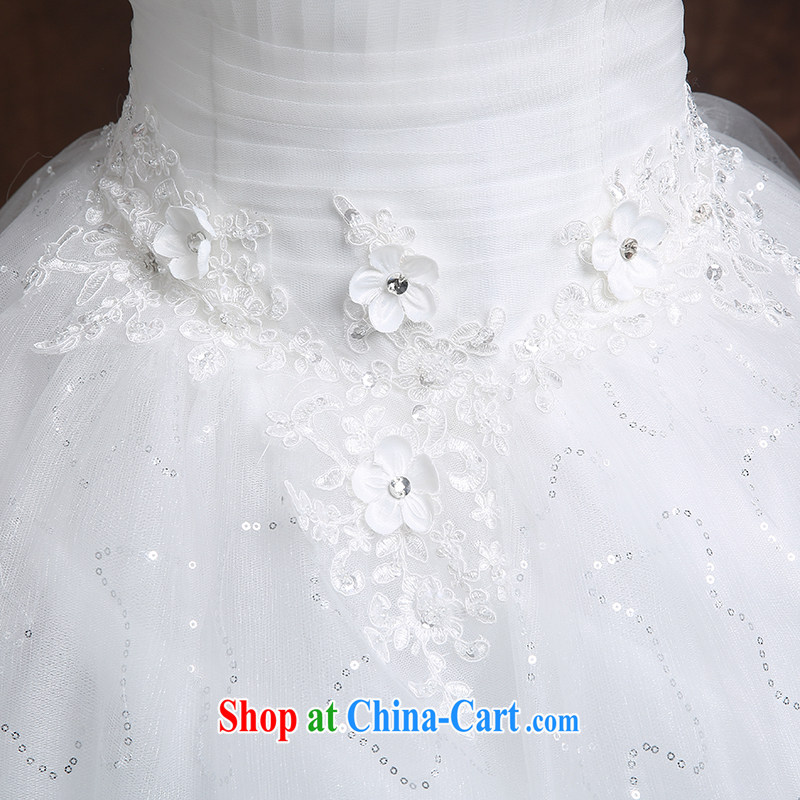Qi wei summer 2015 Korean wedding dresses bridal wedding wedding dress white package shoulder with a shoulder strap shaggy dress code the beauty graphics thin dress girls ivory white S, Qi wei (QI WAVE), online shopping