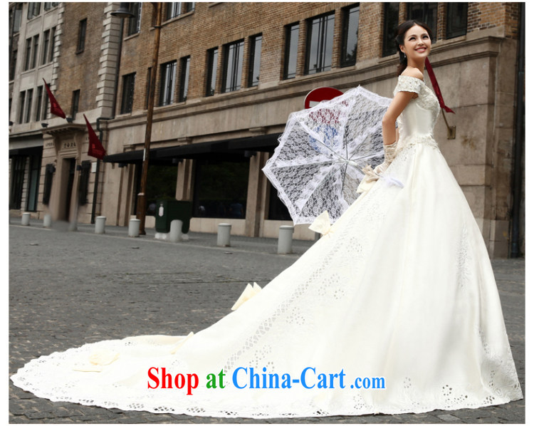 Qi wei summer 2015 new stylish Korean-style package shoulder wedding dresses ivory white satin wedding a shoulder Deluxe long-tail wedding dress girls ivory XL urgent contact Customer Service pictures, price, brand platters! Elections are good character, the national distribution, so why buy now enjoy more preferential! Health