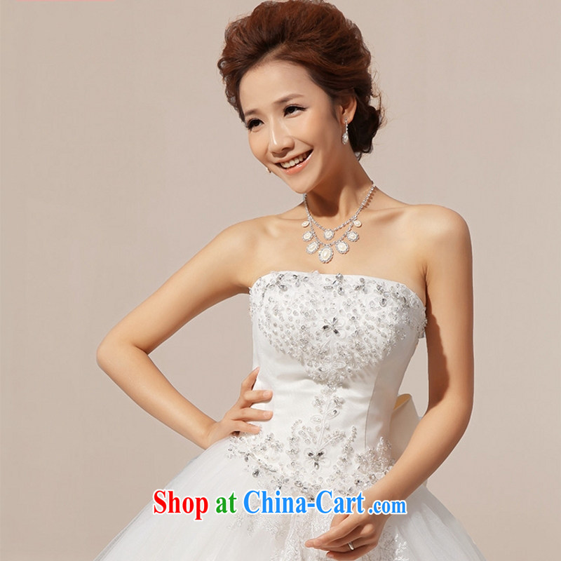 In accordance with the preceding yarn new 2015 bridal wedding dresses white Korean long-tail wipe the chest, back exposed tied with luxurious lace white. size will not be refunded, and Yong-yan good offices, shopping on the Internet