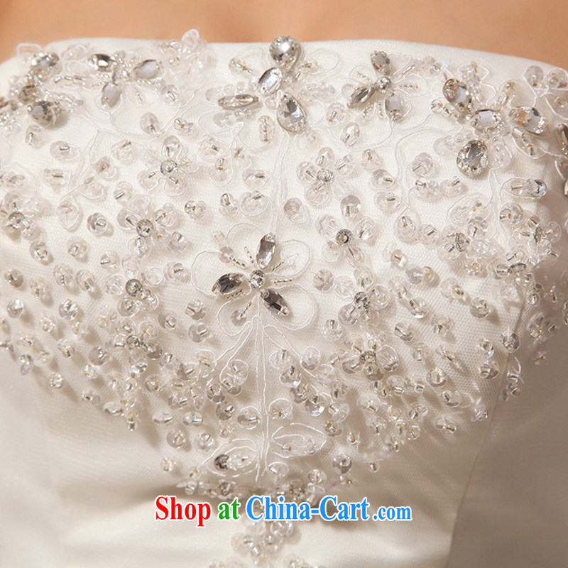 In accordance with the preceding yarn new 2015 bridal wedding dresses white Korean long-tail wipe the chest, back exposed tied with luxurious lace white. size will not be refunded, and Yong-yan good offices, shopping on the Internet