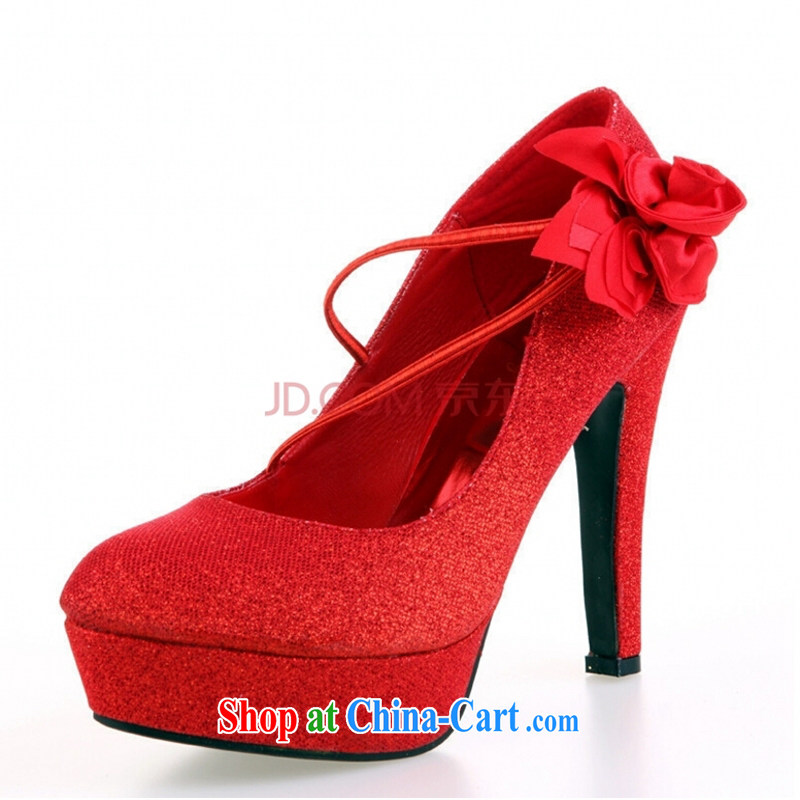 Shoes wedding shoes Red Shoes wedding shoes bridal shoes red wedding shoes high heel shoes HX 08 red 36, 11.5 cm high, so Pang, shopping on the Internet