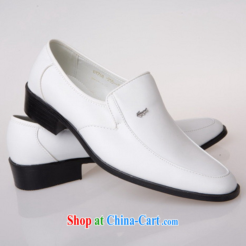 White leather shoes red Song choral competition stage shoes men's dress shoes new unbroken shoes 768 white 44