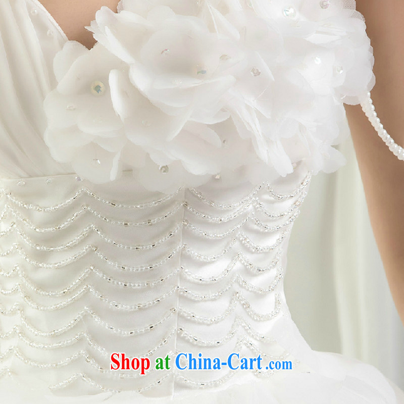 In accordance with the preceding yarn wedding dresses 2015 new Princess sweet single shoulder alignment to wedding flower petals is a shoulder bridal wedding white. size is not final, Yong Yan close to, and shopping on the Internet