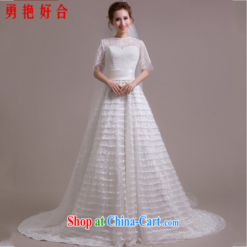 Yong-yan and stars, with Yang power wedding dresses the Field shoulder new 2015 wedding tail package shoulder cultivating graphics thin wedding dresses white. size is not returned.