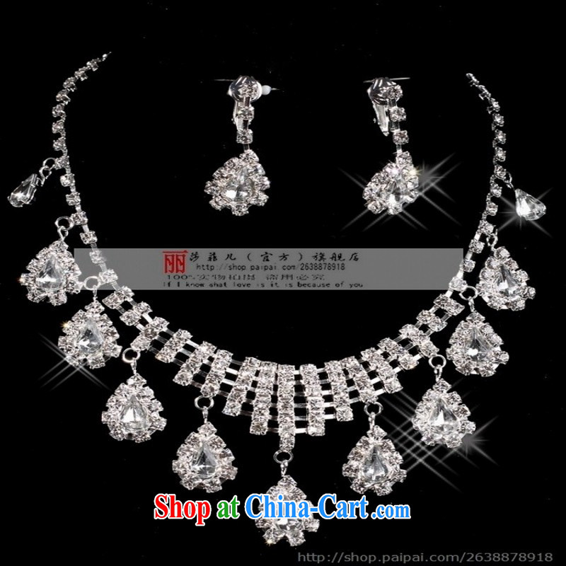 Bridal necklaces bridal Crown water drill Series Package bridal accessories 3 piece bridal jewelry white 3-piece set, love so Pang, shopping on the Internet