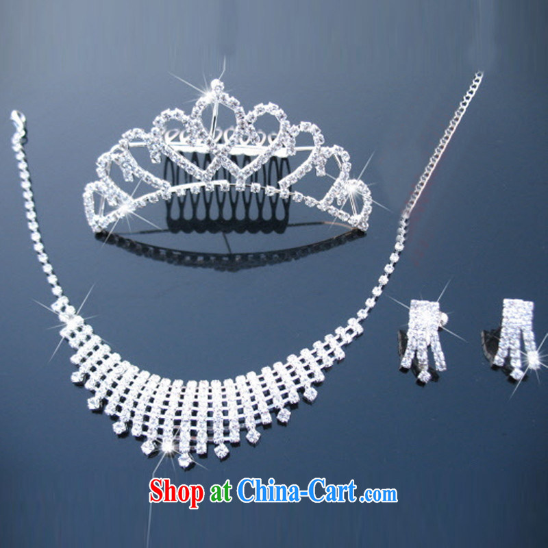 Bridal jewelry set water diamond necklace bridal suite link drill jewelry Crown necklace G 039