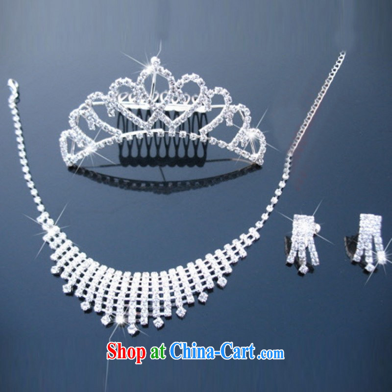 Bridal jewelry set water diamond necklace bridal suite link drill jewelry Crown necklace G 039, love so Pang, online shopping