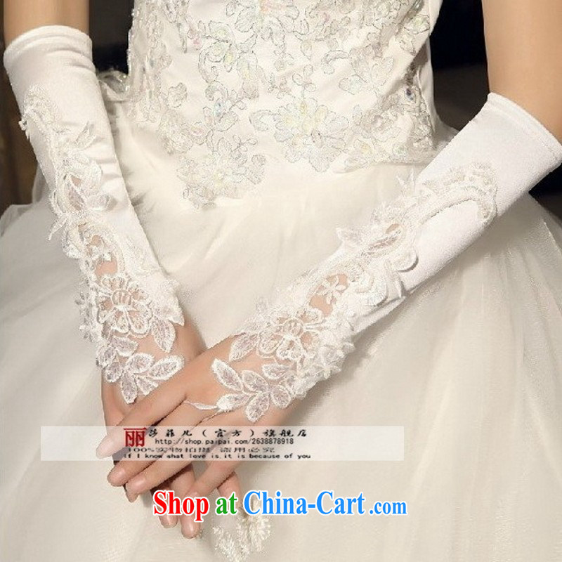 New special bridal gloves wedding accessories do not refer to a terrace embroidered satin gloves wedding dresses gloves white, love so Pang, shopping on the Internet