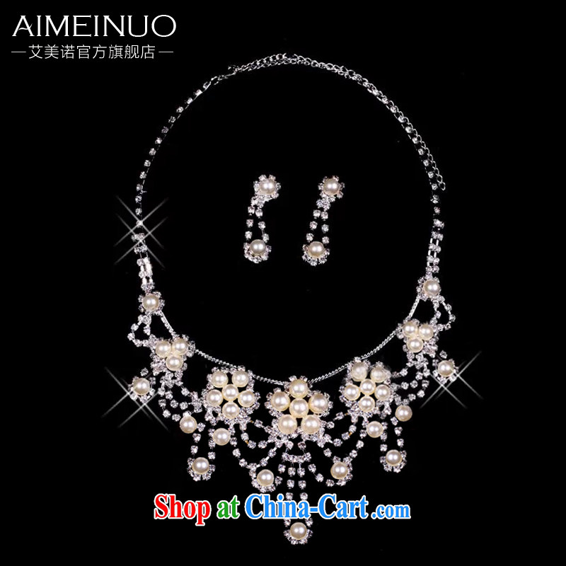 The United States, wedding dresses accessories wedding necklace earrings set pearl necklace bridal dresses accessories jewelry E 009, the United States, Nokia (Imeinuo), shopping on the Internet