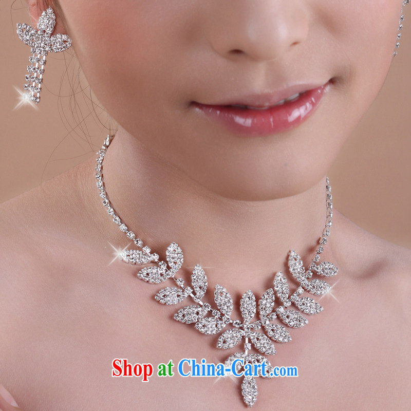 The United States and the bride with two package wedding dresses accessories necklaces earrings wood drill set link marriage jewelry E 213, AIDS, and the United States (Imeinuo), shopping on the Internet