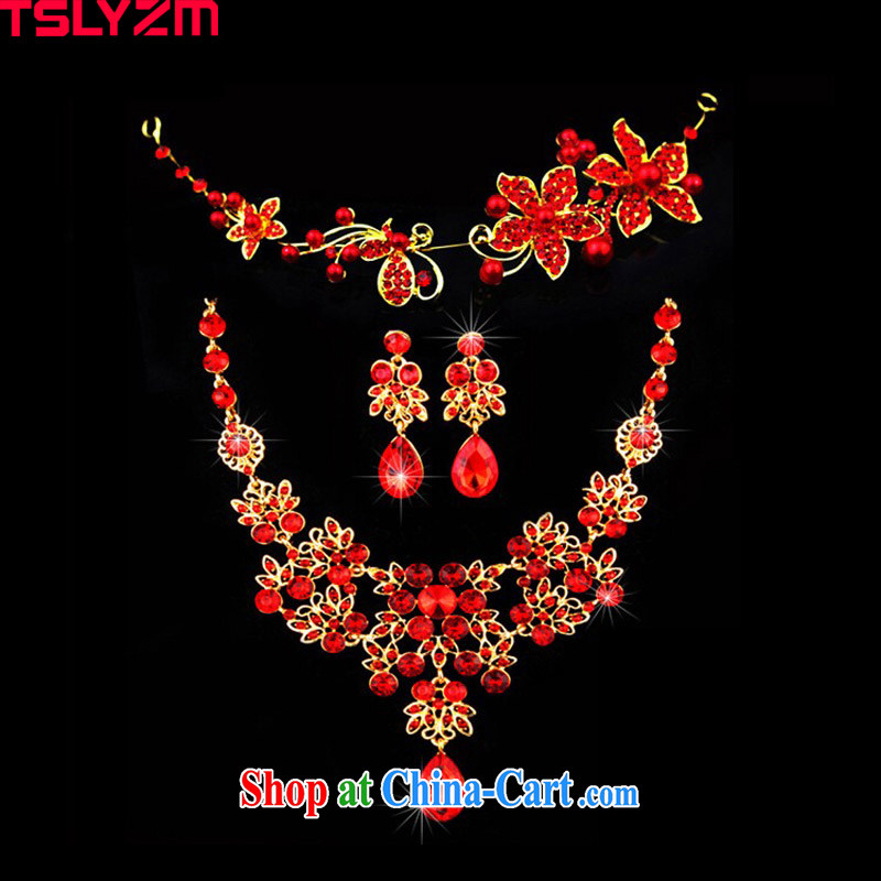 2015 Tslyzm Korean New retro butterfly flash drill bridal headdress, jewelry accessories necklace earrings 3 piece bridal wedding jewelry, Tslyzm, shopping on the Internet