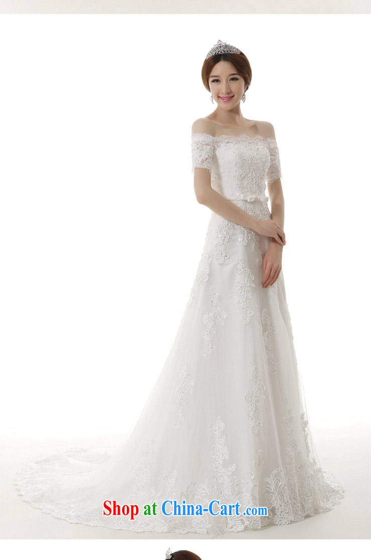 2015 spring and summer New Field shoulder collar A Field crowsfoot wedding dresses Korean beauty and simple A field dress with small tail bridal wedding white S pictures, price, brand platters! Elections are good character, the national distribution, so why buy now enjoy more preferential! Health