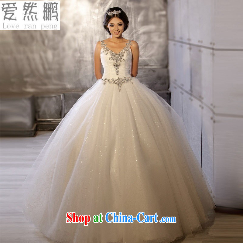 Love so Peng-new Korean version of the new, luxurious double-shoulder manual alignment, bridal wedding dresses custom HS 6002 customers to size the do not return, love so Pang, shopping on the Internet