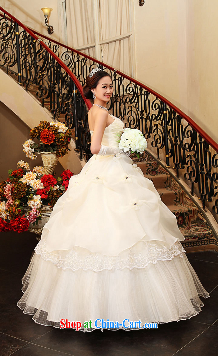Yong-yan and new 2015 Korean sweet Princess wedding dresses with bare chest retro flouncing flowers tie wedding dresses white M pictures, price, brand platters! Elections are good character, the national distribution, so why buy now enjoy more preferential! Health