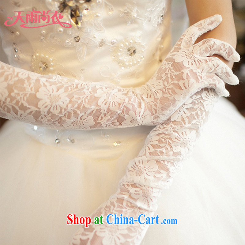 Rain is still Yi Ying House bridal gloves wedding wedding gloves red white lace gloves Long gloves ST 013m White