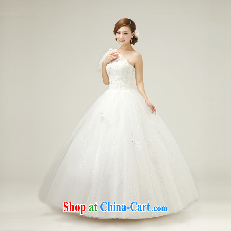 According to the 2015 Uganda new single shoulder wedding dresses Korean Princess a shoulder lace straps with wedding dresses white white. size is not final, and Yong-yan good offices, shopping on the Internet