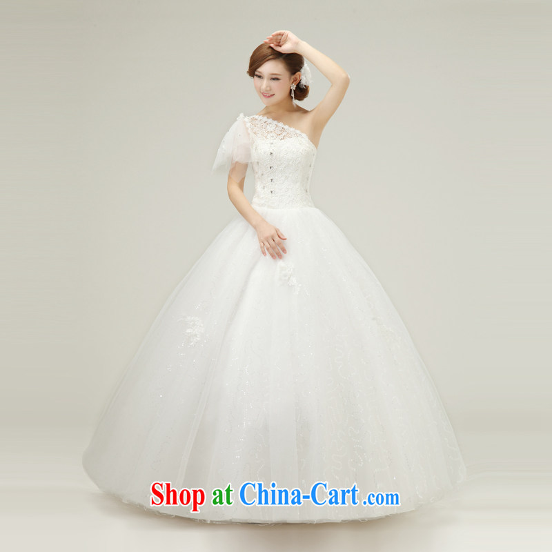 According to the 2015 Uganda new single shoulder wedding dresses Korean Princess a shoulder lace straps with wedding dresses white white. size is not final, and Yong-yan good offices, shopping on the Internet