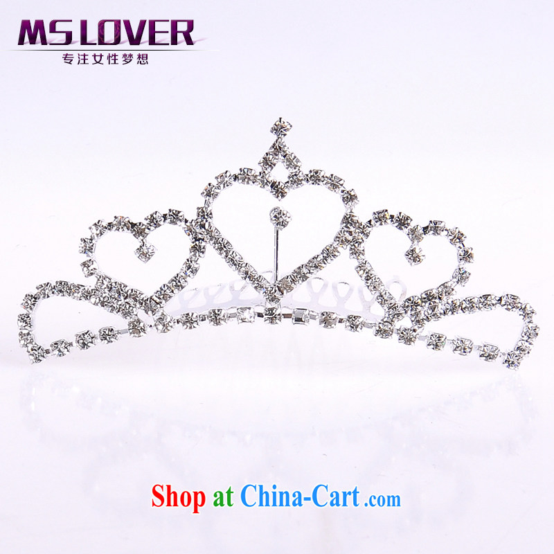 MSlover flower accessories water drilling children Crown headdress Korean Princess hair accessories children's performances and the comb small Crown SP 1049 silver