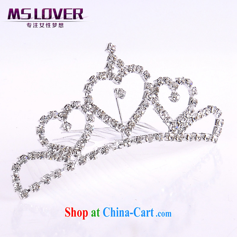 MSlover flower accessories water drilling children's crown and ornaments Korean Princess hair accessories children's performances and the comb small Crown SP 1049 silver, name, Mona Lisa (MSLOVER), shopping on the Internet