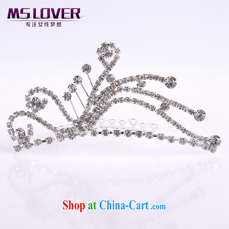 MSlover flower accessories water drilling children's crown and ornaments Korean Princess hair accessories children's performances and the comb small Crown SP 1048 silver, name, Mona Lisa (MSLOVER), shopping on the Internet