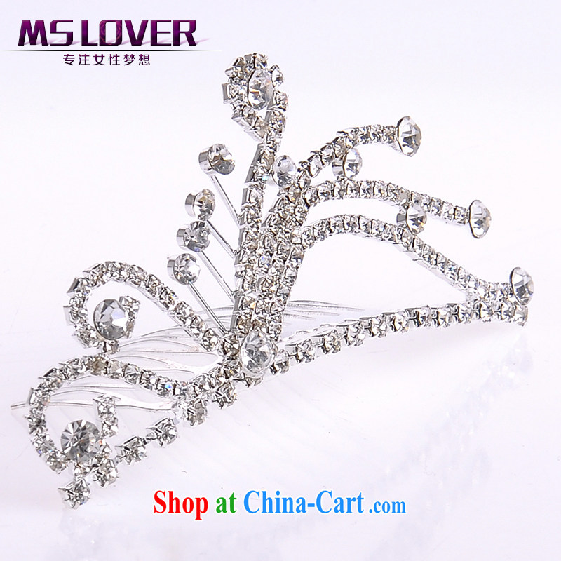 MSlover flower accessories water drilling children's crown and ornaments Korean Princess hair accessories children's performances and the comb small Crown SP 1048 silver, name, Mona Lisa (MSLOVER), shopping on the Internet