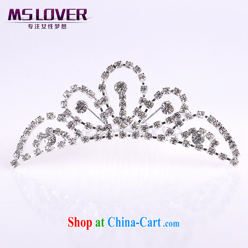 MSlover flower accessories water drilling children Crown headdress Korean Princess hair accessories children's performances and the comb small Crown SP 1046 silver