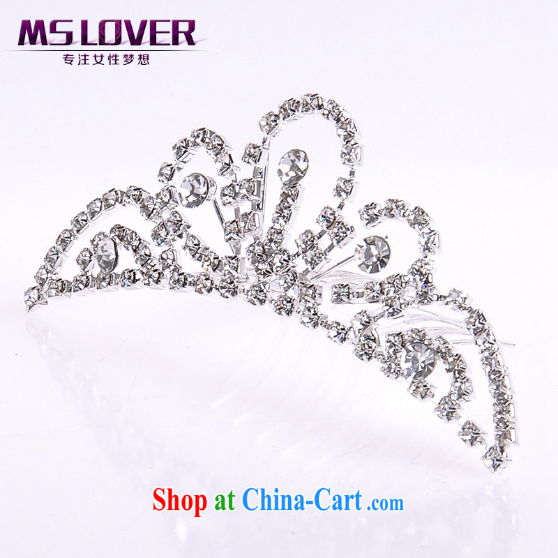 MSlover flower accessories water drilling children's crown and ornaments Korean Princess hair accessories children's performances and the comb small Crown SP 1046 silver, name, Mona Lisa (MSLOVER), shopping on the Internet