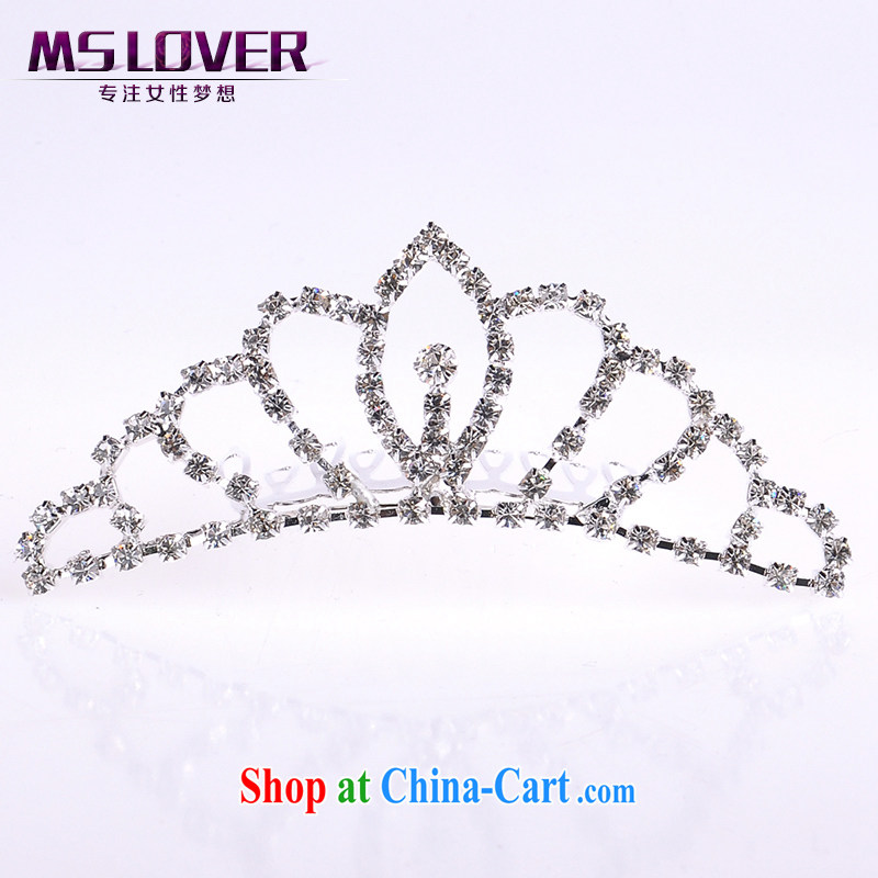MSlover flower accessories water drilling children Crown headdress Korean Princess hair accessories children's performances and the comb small Crown SP 1045 silver