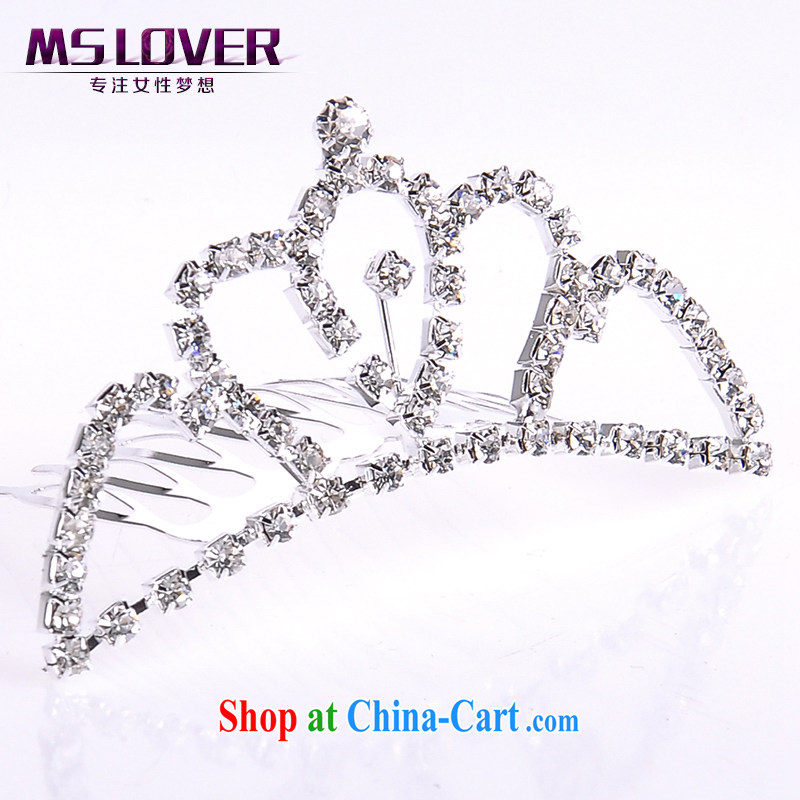 MSlover flower accessories water drilling children's crown and ornaments Korean Princess hair accessories children's performances and the comb small Crown SP 1039 silver, name, Mona Lisa (MSLOVER), shopping on the Internet