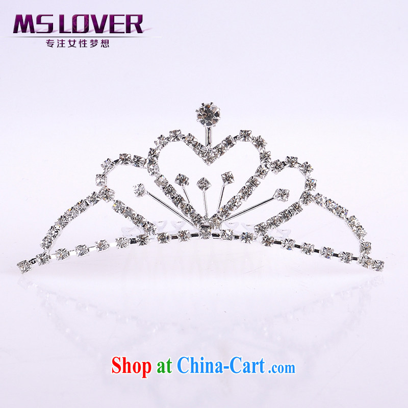 MSlover flower accessories water drilling children Crown headdress Korean Princess hair accessories children's performances and the comb small Crown SP 1035 silver