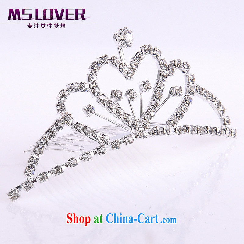 MSlover flower accessories water drilling children's crown and ornaments Korean Princess hair accessories children's performances and the comb small Crown SP 1035 silver, name, Mona Lisa (MSLOVER), shopping on the Internet