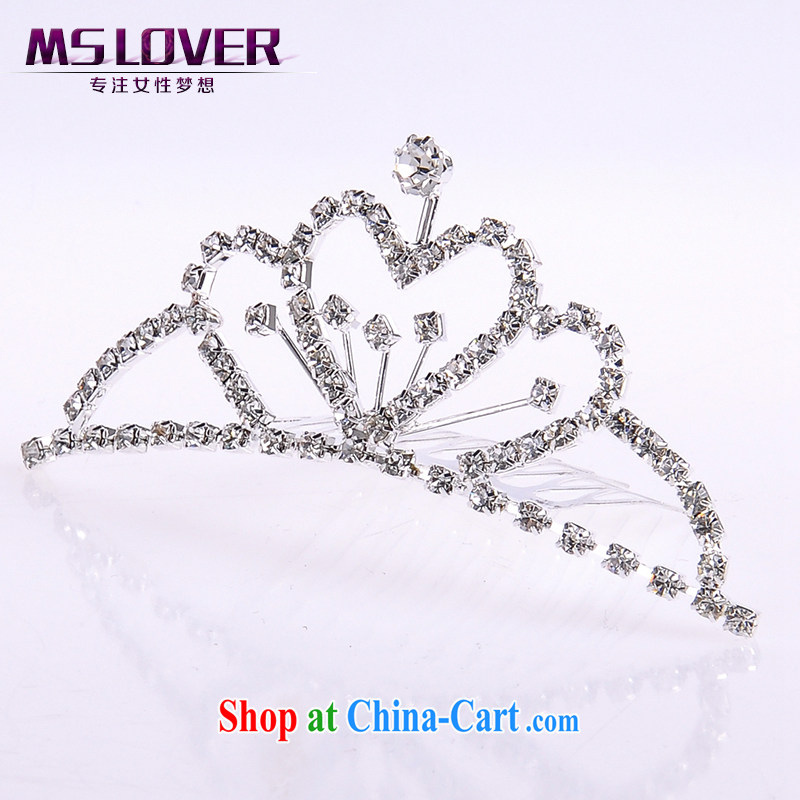 MSlover flower accessories water drilling children's crown and ornaments Korean Princess hair accessories children's performances and the comb small Crown SP 1035 silver, name, Mona Lisa (MSLOVER), shopping on the Internet