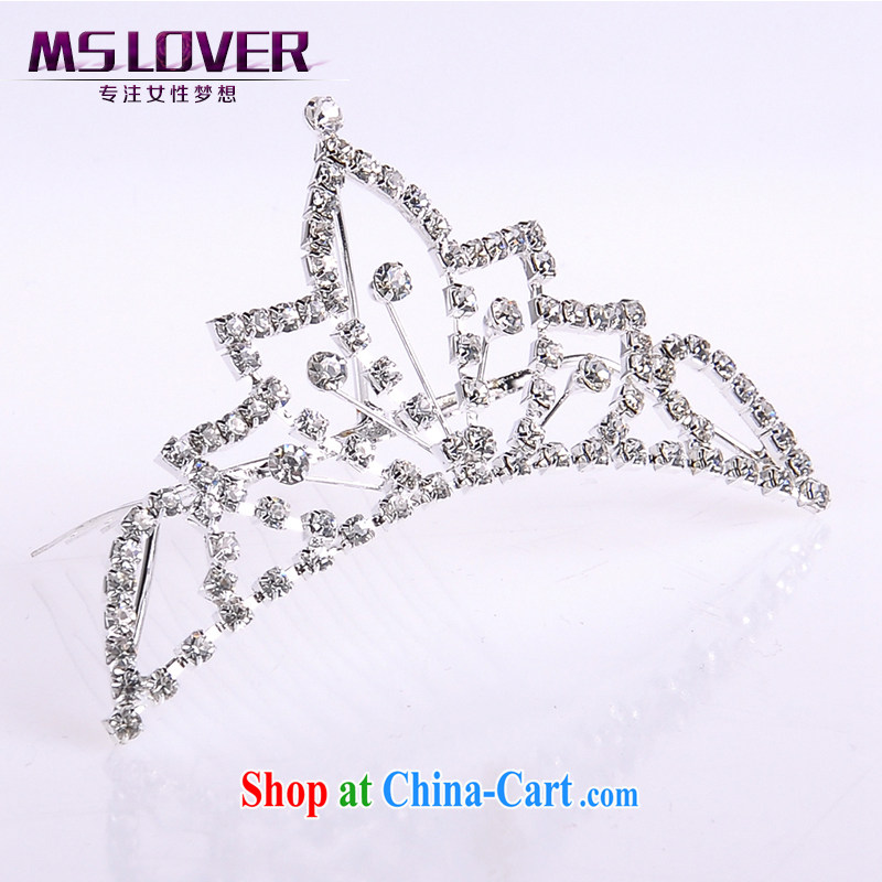 MSlover flower accessories water drilling children's crown and ornaments Korean Princess hair accessories children's performances and the comb small Crown SP 1032 silver, name, Mona Lisa (MSLOVER), shopping on the Internet