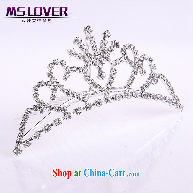 MSlover flower accessories water drilling children's crown and ornaments Korean Princess hair accessories children's performances and the comb small Crown SP 1033 silver, name, Mona Lisa (MSLOVER), shopping on the Internet
