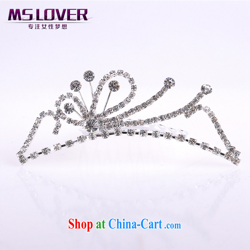 MSlover flower accessories water drilling children Crown headdress Korean Princess hair accessories children's performances and the comb small Crown SP 1031 silver