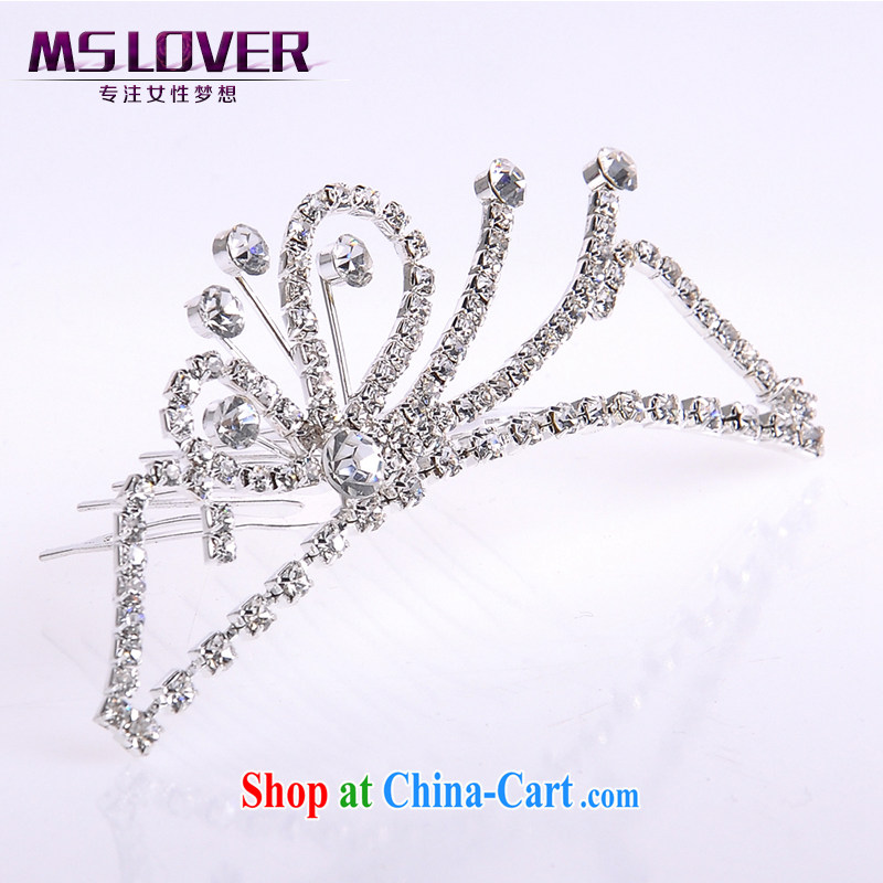 MSlover flower accessories water drilling children Crown headdress Korean Princess hair accessories children's performances and the comb small Crown SP1031 silver, name, Elizabeth (MSLOVER), and, on-line shopping