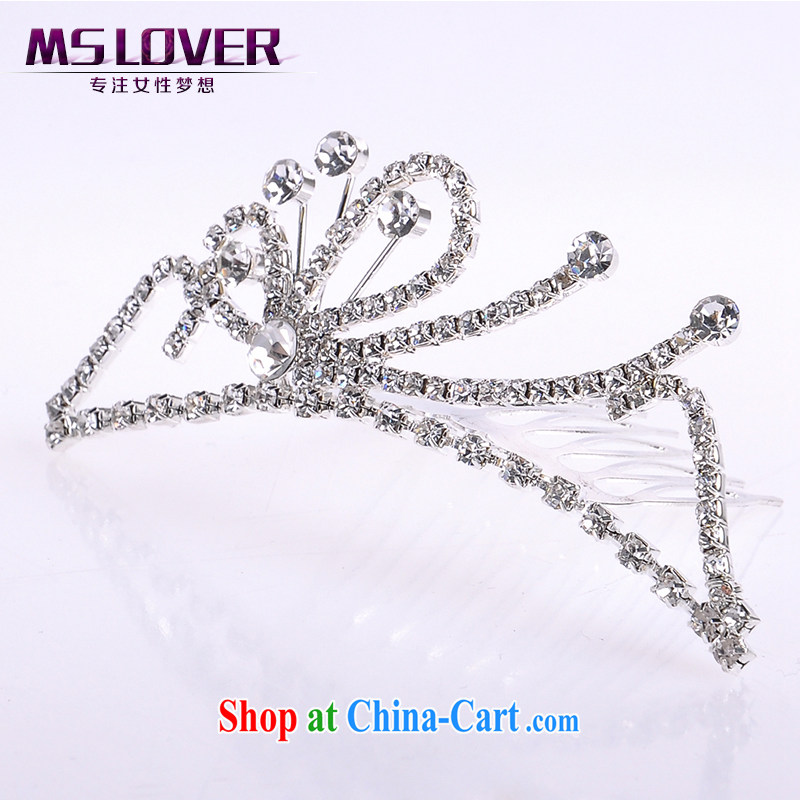 MSlover flower accessories water drilling children Crown headdress Korean Princess hair accessories children's performances and the comb small Crown SP1031 silver, name, Elizabeth (MSLOVER), and, on-line shopping