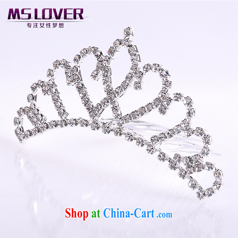 MSlover heart-flower with water drilling children Crown headdress Korean Princess band performances and the comb small Crown SP 1029 silver, name, Mona Lisa (MSLOVER), and, on-line shopping