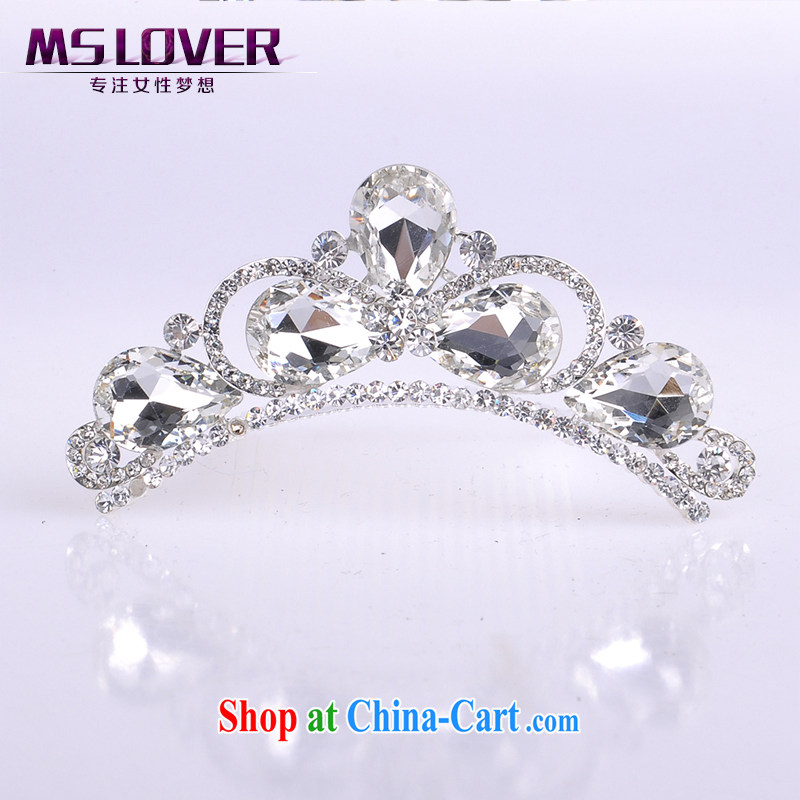 MSlover flower accessories water drilling children's crown and ornaments Korean Princess hair accessories children's performances and the comb small Crown silver silver