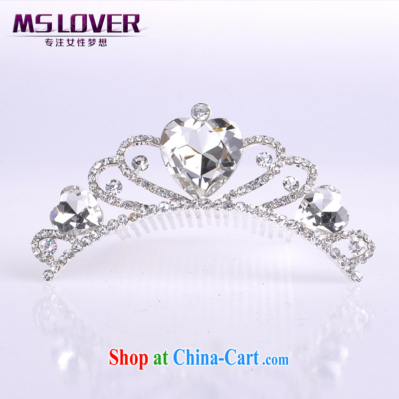 MSlover flower accessories water drilling children Crown headdress Korean Princess hair accessories children's performances and the comb small Crown SP 0103 silver