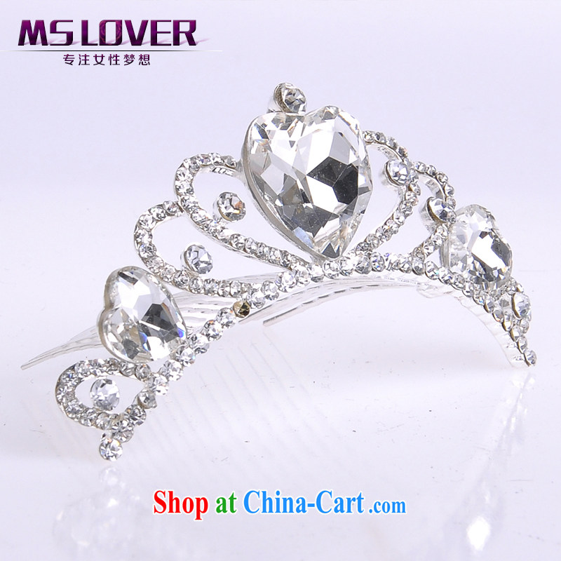 MSlover flower accessories water drilling children crown and ornaments Korean Princess hair accessories children's performances and the comb small Crown SP 0103 silver, name, Elizabeth (MSLOVER), and, on-line shopping