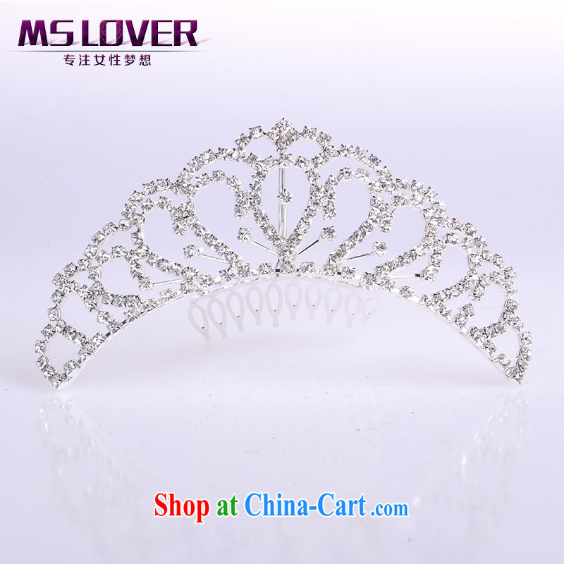 MSlover flower accessories water drilling children Crown headdress Korean Princess hair accessories children's performances and the comb small Crown SP 0095 silver