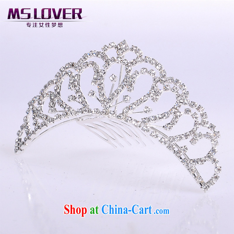 MSlover flower accessories water drilling children crown and ornaments Korean Princess hair accessories children's performances and the comb small Crown SP 0095 silver, name, Elizabeth (MSLOVER), and, on-line shopping