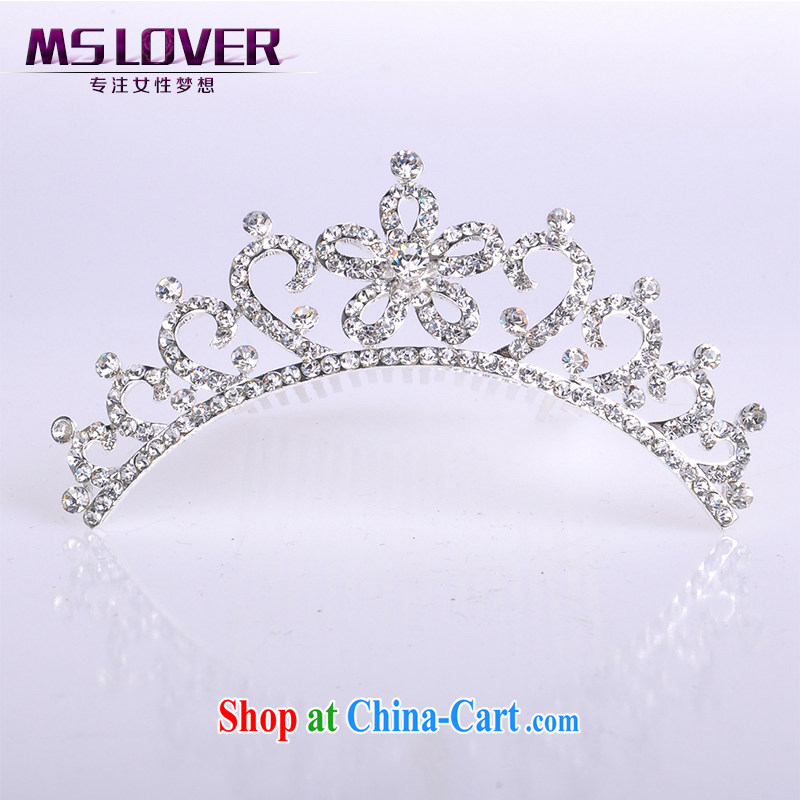 MSlover flower accessories water drilling children Crown headdress Korean Princess hair accessories children's performances and the comb small Crown SP 0094 silver
