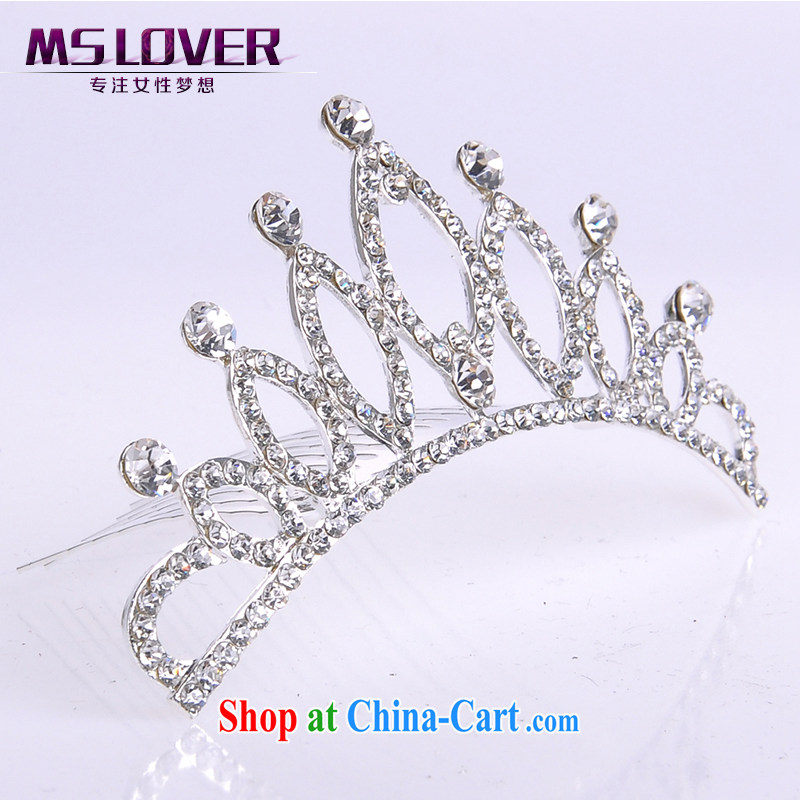 MSlover flower accessories water drilling children's crown and ornaments Korean Princess hair accessories children's performances and the comb small Crown SP 0093 silver, name, Mona Lisa (MSLOVER), shopping on the Internet