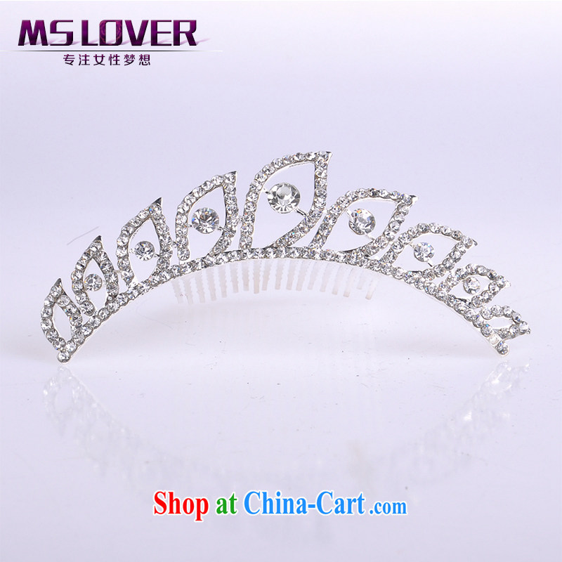MSlover flower accessories water drilling children Crown headdress Korean Princess hair accessories children's performances and the comb small Crown SP 0092 silver